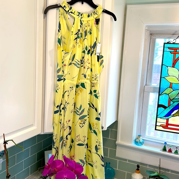 Banana Republic Floral Soft Satin Midi Dress New With Tags Size 4 - Picture 4 of 10